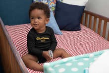 Load image into Gallery viewer, chicago chatham neighborhood infant onesie south side community simeon high school chicago hoodies chicago culture chicago baby babies infant wear black