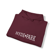 Load image into Gallery viewer, folded maroon burgundy chicago hyde park hoodie university museum parks lake michigan chicago hoodies unisex chicago neighborhood