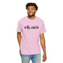 Load image into Gallery viewer, pilsen, unisex, chicago neighborhood, mexican culture, mexican heritage, chicago fashion, chicago streetwear, graphic tee, pink, male model, chicago hoodies