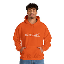 Load image into Gallery viewer, orange chicago hyde park hoodie university museum parks lake michigan chicago hoodies unisex chicago neighborhood