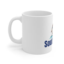 Load image into Gallery viewer, south shore chicago neighborhood south side chicago chicago fashion streetwear rainbow beach chicago hoodies historic black community black artists illustrator coffee mug