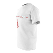 Load image into Gallery viewer, left side view slept on by my haters white tee self worth underappreciated later haters on my grind rip haters getting the bag chicago t-shirt haterade