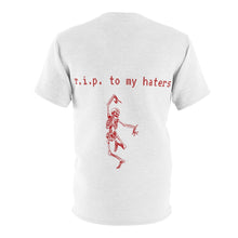 Load image into Gallery viewer, back slept on by my haters white tee self worth underappreciated later haters on my grind rip haters getting the bag chicago t-shirt haterade