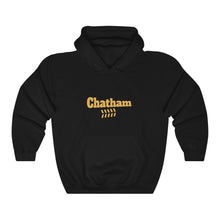 Load image into Gallery viewer, black hoodie gold lettering chicago chatham neighborhood hoodie south side community simeon high school chicago hoodies chicago culture