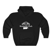Load image into Gallery viewer, humboldt park chicago paseo boricua puerto rico puerto rican hoodie puerto rican flag humboldt park lagoon chicago neighborhood chicago hoodies black