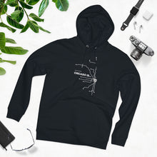 Load image into Gallery viewer, chicago transit map black hoodie chicago hoodies brand chicago hoodies signature streetwear collection not for tourists chicago is my kind of town on the map best city ever chicago fashion celebrate chicago