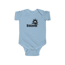Load image into Gallery viewer, blue chicago bronzeville baby onesie chicago hoodies unisex chicago neighborhood infant wear chicago babies chicago neighborhood historic bronzeville chicago black renaissance legacy collection