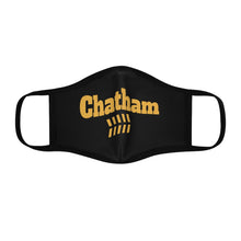 Load image into Gallery viewer, chicago chatham neighborhood fitted face mask south side community chicago hoodies chicago culture chicago streetwear black face mask gold lettering