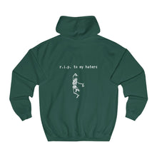 Load image into Gallery viewer, Forest Green Slept On Hoodie from Chicago Hoodies (back) slept on hoodie self worth underappreciated later haters on my grind rip haters getting the bag chicago hoodies haterade white graphic white letters