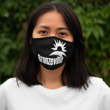 Load image into Gallery viewer, chicago bronzeville fitted face mask chicago hoodies chicago neighborhood streetwear black mask white letters historic bronzeville chicago black renaissance legacy collection tee shirt