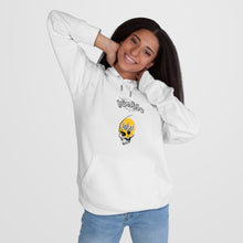 Load image into Gallery viewer, girl wearing white humble loyal gothic hoodie streetwear chicago hoodies skull