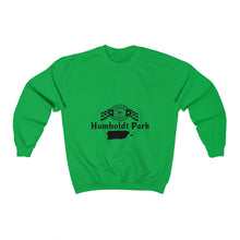 Load image into Gallery viewer, green sweatshirt humboldt park chicago paseo boricua puerto rico puerto rican hoodie puerto rican flag humboldt park lagoon chicago neighborhood chicago hoodies streetwear