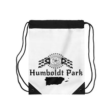 Load image into Gallery viewer, tote bag chicago hoodies chicago neighborhood tote bag shopping bag black straps humboldt park chicago paseo boricua puerto rico puerto rican hoodie puerto rican flag humboldt park lagoon chicago neighborhood chicago hoodies gym bag