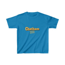 Load image into Gallery viewer, chicago chatham neighborhood kids tee south side community simeon high school chicago hoodies chicago culture chicago streetwear kids t shirt gold lettering graphic tee blue