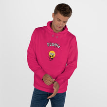 Load image into Gallery viewer, male model wearing bright pink humble loyal gothic hoodie streetwear chicago hoodies skull