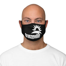 Load image into Gallery viewer, chicago bronzeville fitted face mask chicago hoodies chicago neighborhood streetwear black mask white letters historic bronzeville chicago black renaissance legacy collection tee shirt