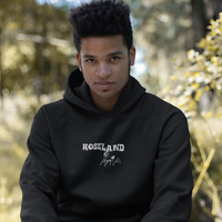 Load image into Gallery viewer, roseland chicago neighborhood far south side hoodie chicago hoodies chicago culture streetwear chicago fashion Dreadhead Cowboy social size image male model