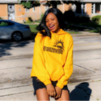 Load image into Gallery viewer, chicago bronzeville hoodie chicago hoodies unisex chicago neighborhood historic bronzeville chicago black renaissance legacy collection gold hoodie black letters