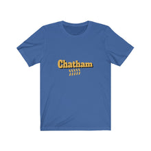 Load image into Gallery viewer, chicago chatham neighborhood tee south side community simeon high school chicago hoodies chicago culture chicago streetwear t shirt gold lettering graphic tee royal blue