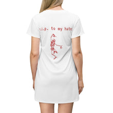 Load image into Gallery viewer, slept on by my haters white tee self worth underappreciated later haters on my grind rip haters getting the bag chicago t-shirt red bottoms t-shirt dress
