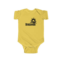 Load image into Gallery viewer, yellow chicago bronzeville baby onesie chicago hoodies unisex chicago neighborhood infant wear chicago babies chicago neighborhood historic bronzeville chicago black renaissance legacy collection