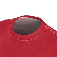 Load image into Gallery viewer, zoomed in stitching view slept on by my haters red tee self worth underappreciated later haters on my grind rip haters getting the bag chicago t-shirt haterade chicago hoodies