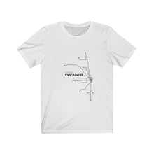 Load image into Gallery viewer, White Map of Chicago T-shirt