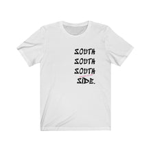 Load image into Gallery viewer, Chicago south side all day tee southside chi tee south side chicago chi city classic hoodie fancy lettering graphic t shirt white black letters