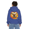 house music, chicago, chosen few djs, chicago dj, house music culture, streetwear, chicago culture, chicago fashion, chicago house music, fashion hoodie, frankie knuckles, jesse saunders, marshall jefferson, Farley jackmaster keith, ron hardy, steve silk hurley, chicago hoodies, blue hoodie, female model, back of hoodie