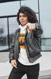 house music, chicago, chosen few djs, chicago dj, house music culture, streetwear, chicago culture, chicago fashion, chicago house music, fashion hoodie, frankie knuckles, jesse saunders, marshall jefferson, Farley jackmaster keith, ron hardy, steve silk hurley, chicago hoodies, male model, curly hair, fit check, leather jacket