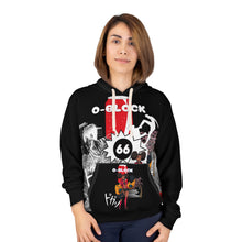 Load image into Gallery viewer, chicago o-block hoodie neon anime chicago hoodies unisex chicago neighborhood chief keef parkway gardens woodlawn king von o block female model black hoodie
