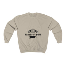 Load image into Gallery viewer, beige khaki sweatshirt humboldt park chicago paseo boricua puerto rico puerto rican hoodie puerto rican flag humboldt park lagoon chicago neighborhood chicago hoodies streetwear
