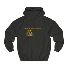 Load image into Gallery viewer, Black Slept On Hoodie from Chicago Hoodies (front) slept on hoodie self worth underappreciated later haters on my grind rip haters getting the bag chicago hoodies haterade gold graphic gold letters
