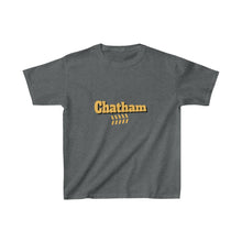 Load image into Gallery viewer, chicago chatham neighborhood kids tee south side community simeon high school chicago hoodies chicago culture chicago streetwear kids t shirt gold lettering graphic tee dark gray grey
