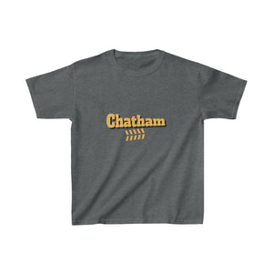 chicago chatham neighborhood kids tee south side community simeon high school chicago hoodies chicago culture chicago streetwear kids t shirt gold lettering graphic tee dark gray grey