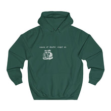 Load image into Gallery viewer, green slept on hoodie self worth underappreciated later haters on my grind rip haters getting the bag chicago hoodies haterade fron view white letters
