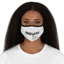 Load image into Gallery viewer, roseland chicago neighborhood far south side fitted face mask chicago hoodies chicago culture streetwear chicago fashion Dreadhead Cowboy fashion face mask female model
