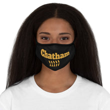 Load image into Gallery viewer, female model chicago chatham neighborhood fitted face mask south side community chicago hoodies chicago culture chicago streetwear face mask
