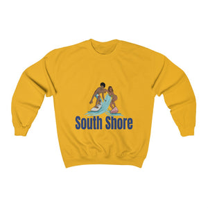 south shore chicago neighborhood south side chicago chicago fashion streetwear rainbow beach chicago hoodies historic black community black artists illustrator graphic sweatshirt yellow gold
