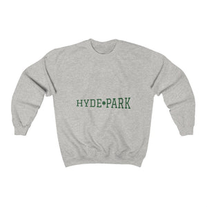 gray chicago hyde park sweatshirt university museum parks lake michigan chicago hoodies unisex chicago neighborhood grey green lettering