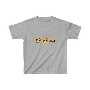 chicago chatham neighborhood kids tee south side community simeon high school chicago hoodies chicago culture chicago streetwear kids t shirt gold lettering graphic tee grey gray