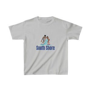 south shore chicago neighborhood south side chicago chicago fashion streetwear rainbow beach chicago hoodies historic black community black artists illustrator graphic kids tee gray
