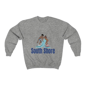 south shore chicago neighborhood south side chicago chicago fashion streetwear rainbow beach chicago hoodies historic black community black artists illustrator graphic sweatshirt grey gray
