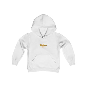 chicago chatham neighborhood kids hoodie south side community simeon high school chicago hoodies chicago culture chicago streetwear kids clothing gold lettering graphic hoodie