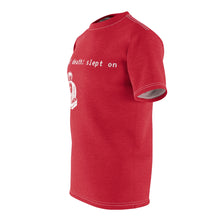 Load image into Gallery viewer, left side view slept on by my haters red tee self worth underappreciated later haters on my grind rip haters getting the bag chicago t-shirt haterade chicago hoodies
