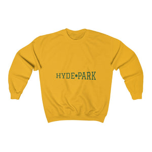 mustard yellow chicago hyde park sweatshirt university museum parks lake michigan chicago hoodies unisex chicago neighborhood green letters