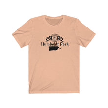 Load image into Gallery viewer, peach tee humboldt park chicago paseo boricua puerto rico puerto rican hoodie puerto rican flag humboldt park lagoon chicago neighborhood chicago hoodies t-shirt streetwear
