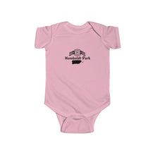 Load image into Gallery viewer, pink baby onesie infant wear chicago babies humboldt park chicago paseo boricua puerto rico puerto rican hoodie puerto rican flag humboldt park lagoon chicago neighborhood chicago hoodies
