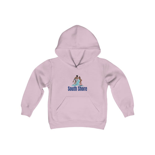 south shore chicago neighborhood south side chicago chicago fashion streetwear rainbow beach chicago hoodies historic black community black artists illustrator graphic kids hoodie pink
