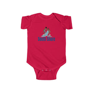 south shore chicago neighborhood south side chicago chicago fashion streetwear rainbow beach chicago hoodies historic black community black artists illustrator graphic baby onesie red